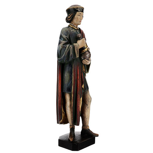 Święty Damian z moździerzem 50 cm drewno Valgardena Antico Gold 8