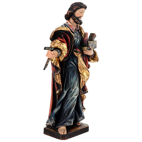 Saint Joseph travailleur 53 cm bois Valgardena Old Gold 3