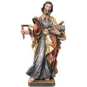 Święty Józef robotnik drewno Valgardena 53 cm Antico Gold