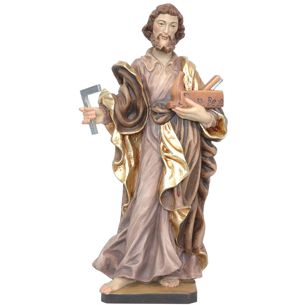 Saint Joseph the worker statue in painted Valgardena wood | online ...