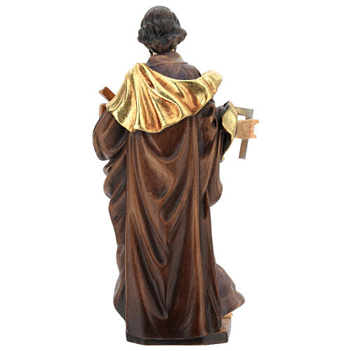 Saint Joseph the worker statue in painted Valgardena wood 5