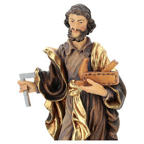 Statue Saint Joseph travailleur bois peint Valgardena