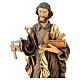 Statue Saint Joseph travailleur bois peint Valgardena s2
