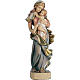 Statua Madonna con bimbo 42 cm stile barocco legno dipinto s1
