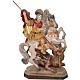 Saint George on horse statue in painted wood H40cm s1