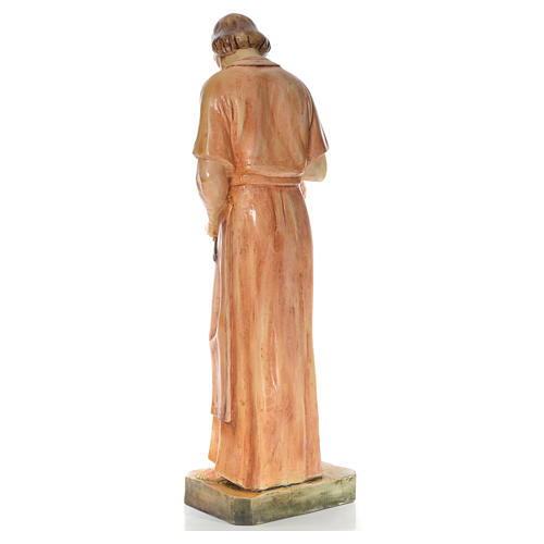 Statue Saint Joseph charpentier avec Enfant bois peint 3