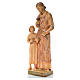 Statue Saint Joseph charpentier avec Enfant bois peint s2