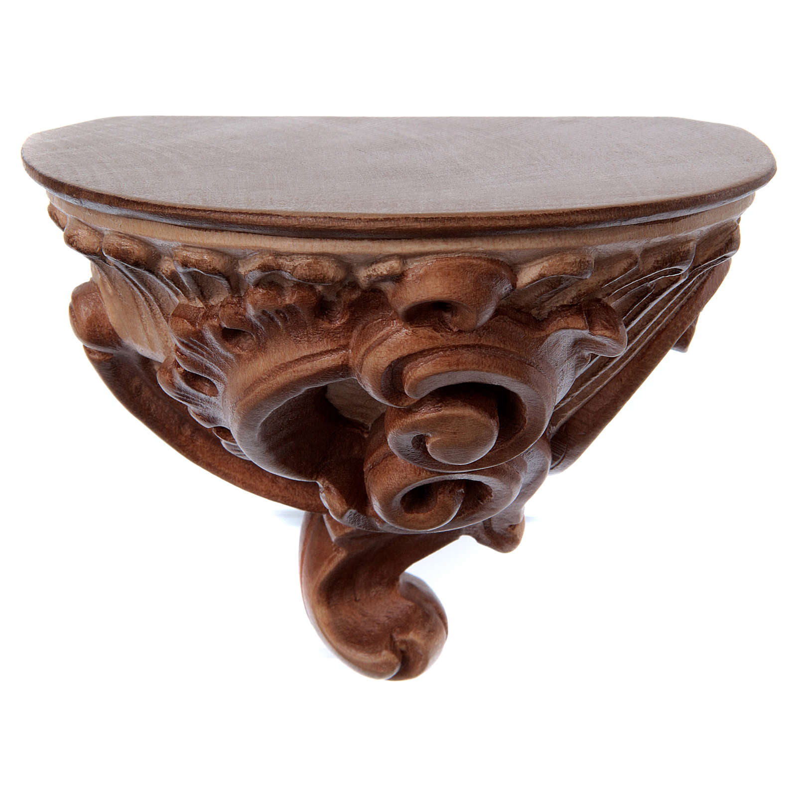 Shelf for statues, baroque style in multipatinated Valgardena wood