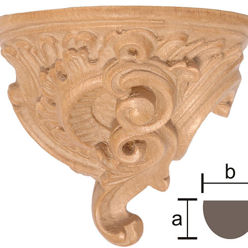 Shelf for statues, baroque style in Valgardena wood, patinated online sales on HOLYART.co.uk