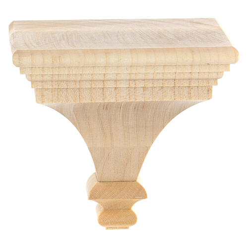 Wall shelf for statues 8x8cm in Valgardena wood, natural wax fin 1