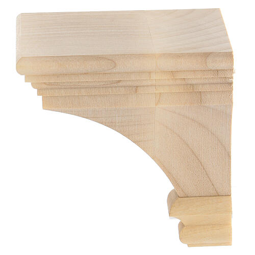 Wall shelf for statues 8x8cm in Valgardena wood, natural wax fin 2