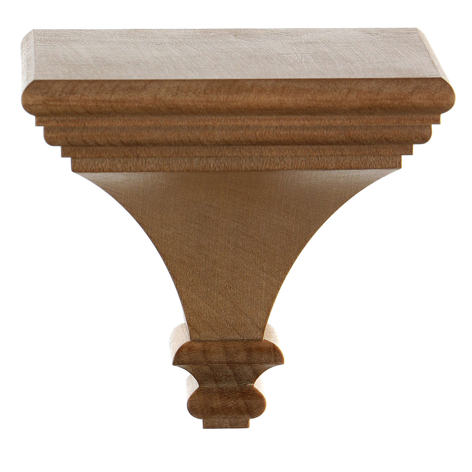 Wall shelf for statues 8x8cm in Valgardena wood, patinated finis online sales on HOLYART.co.uk