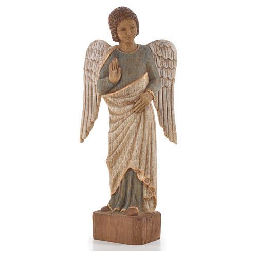 Ange au Sourire de Reims 39 cm de madera acabado antiguo 1
