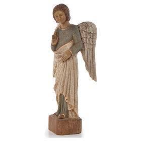 Ange au Sourire de Reims 39 cm legno finitura antica