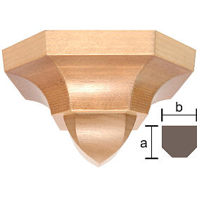 Gotische Wandkonsole aus Holz 12x14cm patiniert