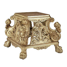 Statue in legno dipinto: Base per processione legno intagliato a mano foglia oro inalterabile Statue in legno dipinto: Base per processione legno intagliato a mano foglia oro inalterabile