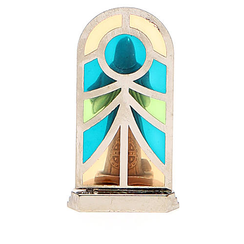 STOCK Saint Benedict metal 5,5cm, glass base 6