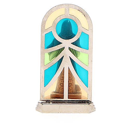 STOCK Saint Benedict metal 5,5cm, glass base 3