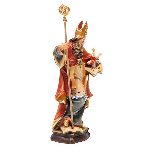 STOCK Saint Blaise statue in painted wood 20 cm 3