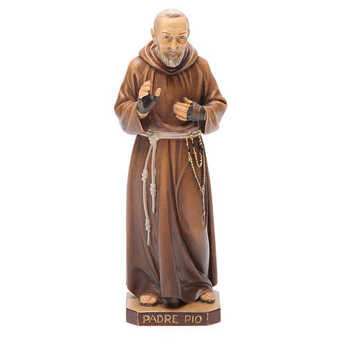 STOCK Statue Pater Pio 20cm handgemalten Holz 1
