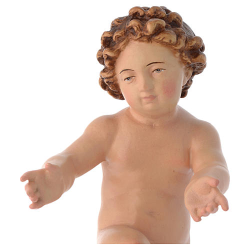Baby Jesus wooden figurine with opened arms, realistic colours 2