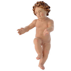 Wooden Baby Jesus statue with open arms, realistic colors