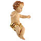 Baby Jesus wooden figurine with opened arms and golden drape s3