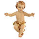 Figura Niño Jesús a brazos abiertos madera con paño dorado. s1