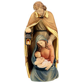 Holy Family in painted wood, bright colours Val Gardena