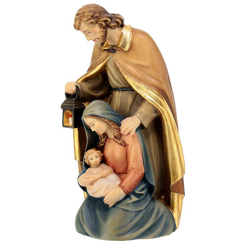 Holy Family in bright colors painted wood Val Gardena 3