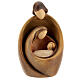 Holy Family embrace in wood, shades of brown Val Gardena s1