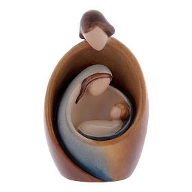 Imagens em Madeira Pintada: Sagrada Família moderna em madeira cores pastel