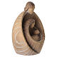 Modern style Holy Family in dark ash wood with golden edge, Val Gardena s4