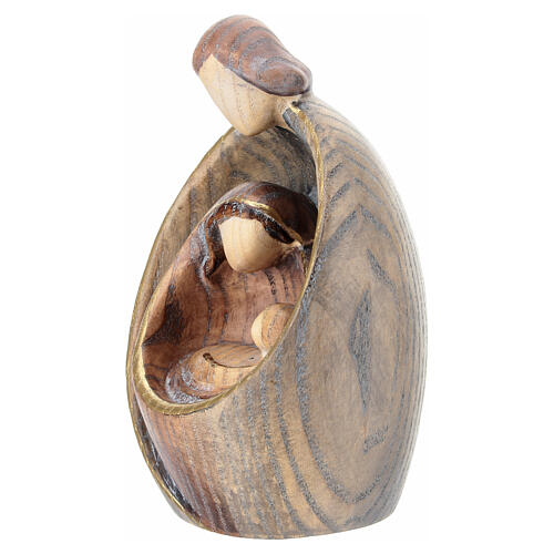 Joseph embrace Holy Family in ash wood with shading, Val Gardena 2