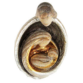 Sacra Famiglia moderna legno frassino colorato interno dorato