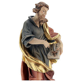 Saint Matthew painted wood statue, Val Gardena