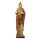Statue Saint Jude en bois coloré manteau brun s1