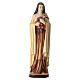 Saint Theresa painted wood statue with roses, Val Gardena s1