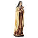 Saint Theresa painted wood statue with roses, Val Gardena s7
