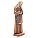 Statue Pater Pio mit Stola bemalten Grödnertal Holz s4
