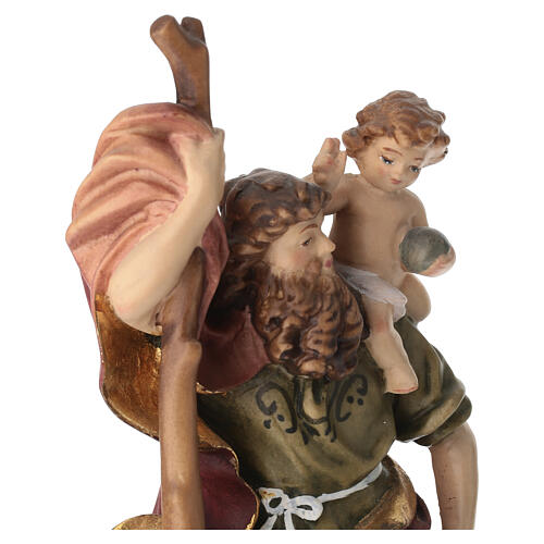 Statue Hl. Christophorus bemalten Grödnertal Holz 6