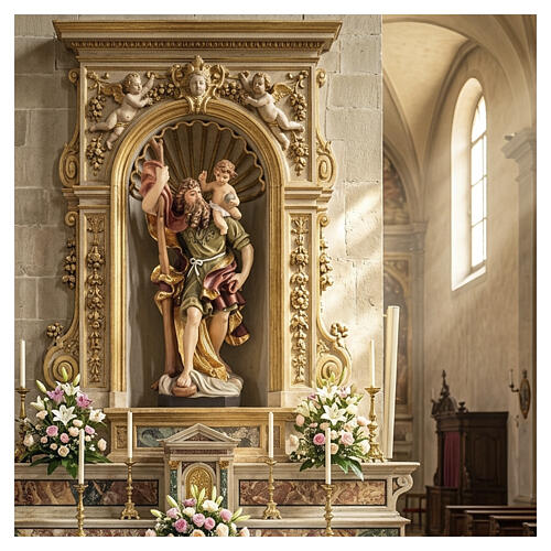 Saint Christophe en bois coloré 4