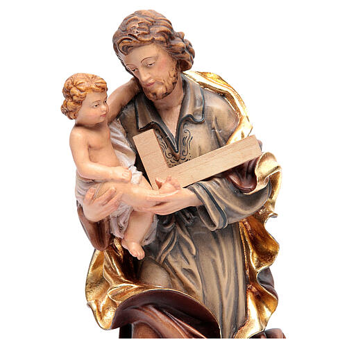 Saint Joseph statue with Baby Jesus in painted wood 4