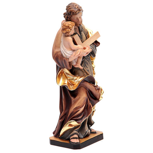 Statua San Giuseppe con Bambino legno dipinto colorato 5