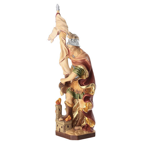 Statue Hl. Florian bemalten Grödnertal Holz 3