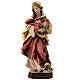 Saint Elisabeth with crown and jug in painted wood, Val Gardena s1