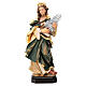 Saint Cecilia with musical instrument painted wood statue, Val Gardena s1