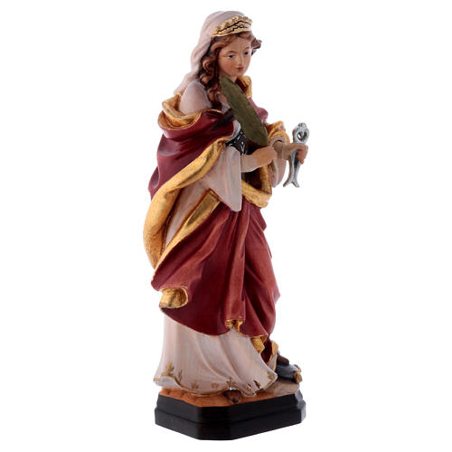Statue Sainte Apolline avec branche en main bois peint 4
