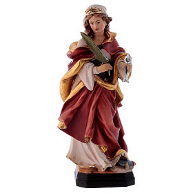 Saint Apollonia with tong painted wood statue