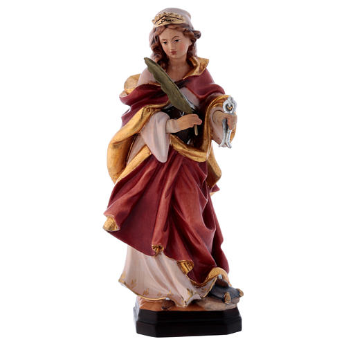 Saint Apollonia with tong painted wood statue 1